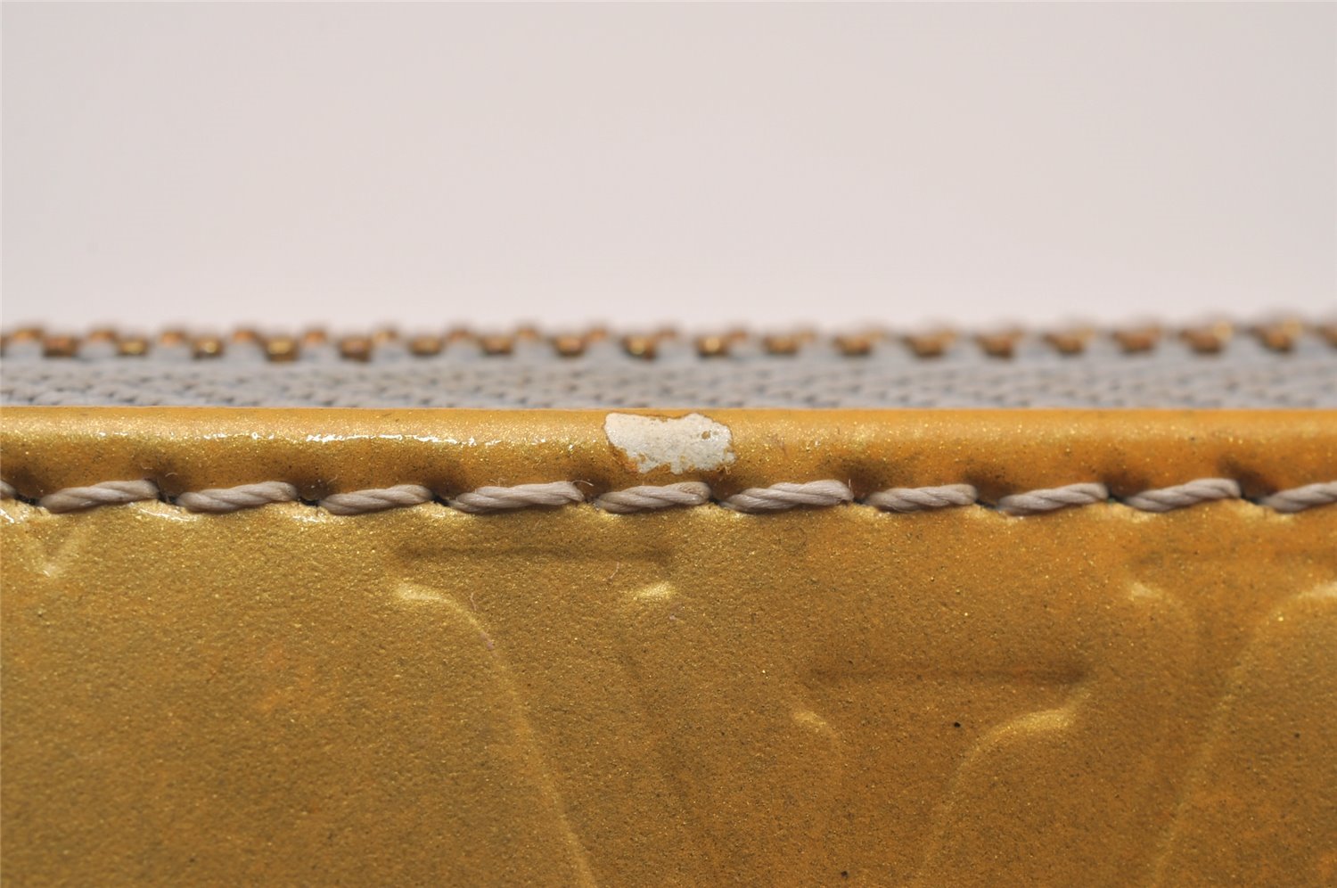 Authentic Louis Vuitton Vernis Lexington Hand Bag Pouch Yellow M91056 LV 1446I