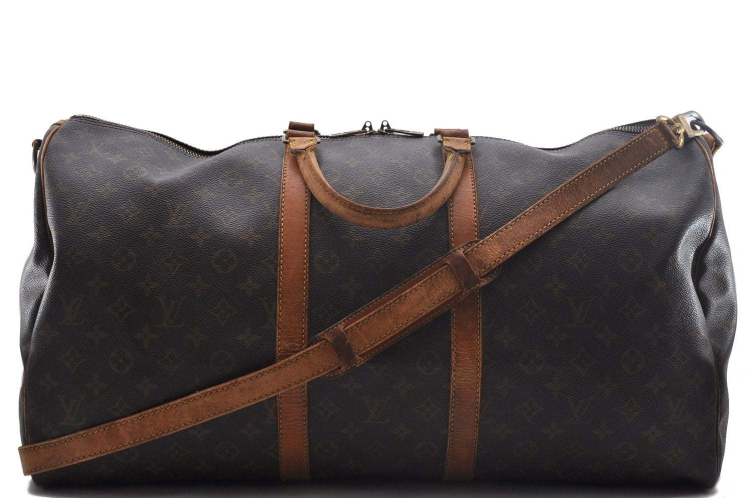 Auth Louis Vuitton Monogram Keepall Bandouliere 55 Boston Bag M41414 LV 1447D