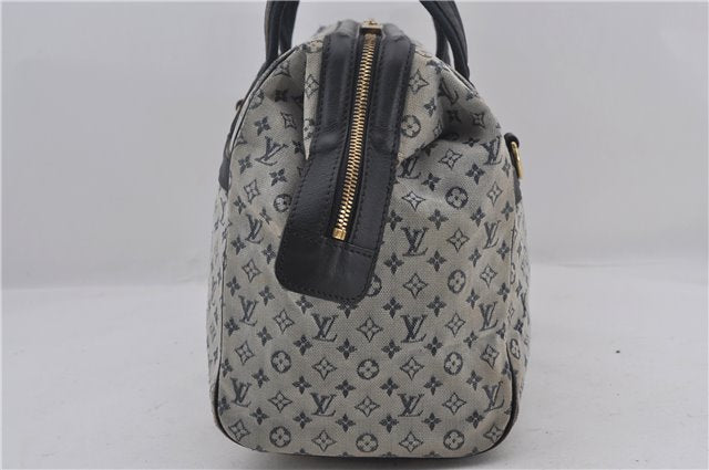 Authentic Louis Vuitton Monogram Mini Josephine GM Hand Bag Blue M92211 LV 1448E