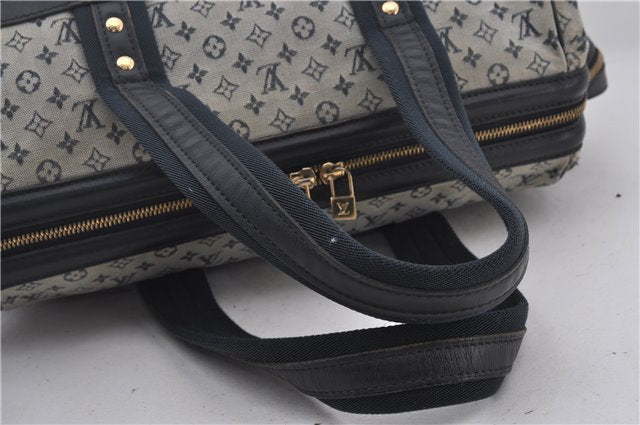 Authentic Louis Vuitton Monogram Mini Josephine GM Hand Bag Blue M92211 LV 1448E