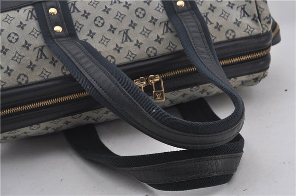 Authentic Louis Vuitton Monogram Mini Josephine GM Hand Bag Blue M92211 LV 1448E