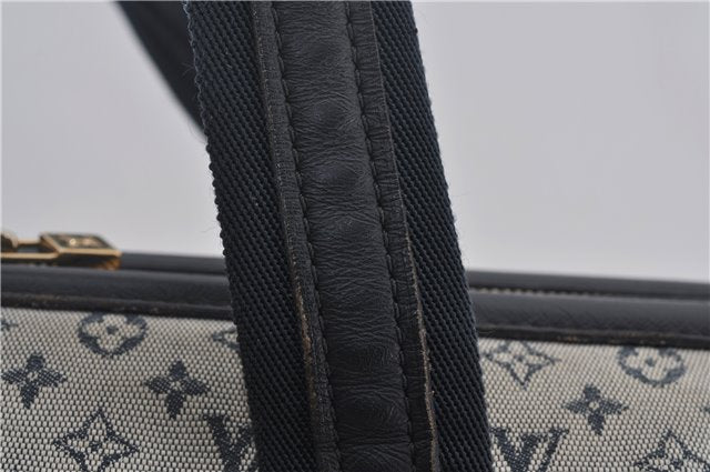 Authentic Louis Vuitton Monogram Mini Josephine GM Hand Bag Blue M92211 LV 1448E