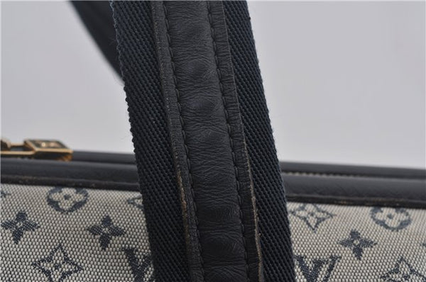 Authentic Louis Vuitton Monogram Mini Josephine GM Hand Bag Blue M92211 LV 1448E