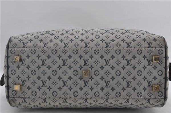 Authentic Louis Vuitton Monogram Mini Josephine GM Hand Bag Blue M92211 LV 1448E