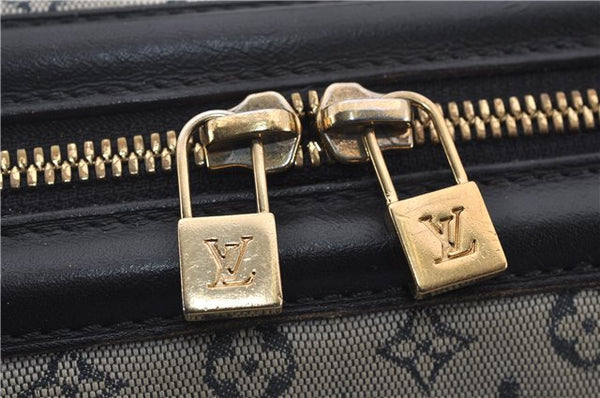 Authentic Louis Vuitton Monogram Mini Josephine GM Hand Bag Blue M92211 LV 1448E