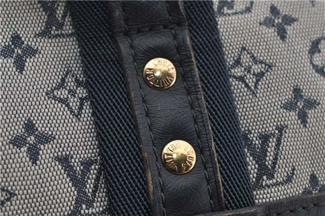 Authentic Louis Vuitton Monogram Mini Josephine GM Hand Bag Blue M92211 LV 1448E