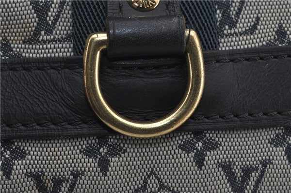 Authentic Louis Vuitton Monogram Mini Josephine GM Hand Bag Blue M92211 LV 1448E