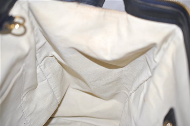 Authentic Louis Vuitton Monogram Mini Josephine GM Hand Bag Blue M92211 LV 1448E