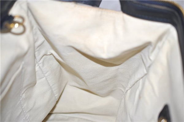 Authentic Louis Vuitton Monogram Mini Josephine GM Hand Bag Blue M92211 LV 1448E