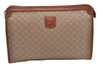 Authentic CELINE Macadam Blason Pattern Clutch Hand Bag PVC Leather Beige 1448G