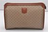 Authentic CELINE Macadam Blason Pattern Clutch Hand Bag PVC Leather Beige 1448G