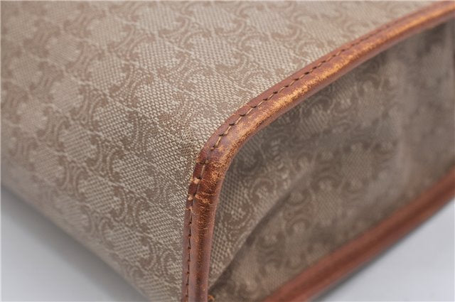 Authentic CELINE Macadam Blason Pattern Clutch Hand Bag PVC Leather Beige 1448G