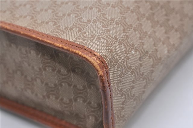Authentic CELINE Macadam Blason Pattern Clutch Hand Bag PVC Leather Beige 1448G