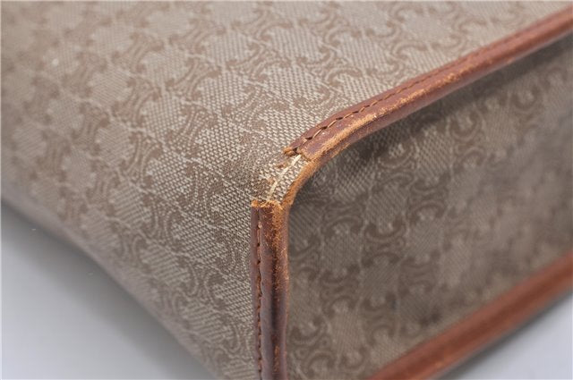 Authentic CELINE Macadam Blason Pattern Clutch Hand Bag PVC Leather Beige 1448G