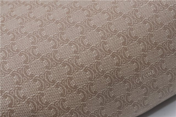 Authentic CELINE Macadam Blason Pattern Clutch Hand Bag PVC Leather Beige 1448G