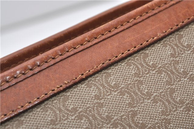 Authentic CELINE Macadam Blason Pattern Clutch Hand Bag PVC Leather Beige 1448G