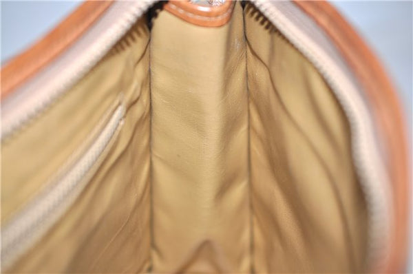 Authentic CELINE Macadam Blason Pattern Clutch Hand Bag PVC Leather Beige 1448G