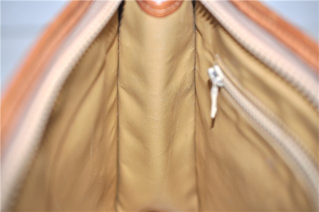 Authentic CELINE Macadam Blason Pattern Clutch Hand Bag PVC Leather Beige 1448G