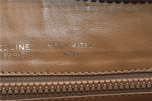 Authentic CELINE Macadam Blason Pattern Clutch Hand Bag PVC Leather Beige 1448G