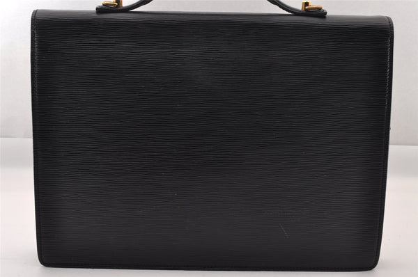Auth Louis Vuitton Epi Porte Documents Bandouliere Briefcase M54462 Black 1448I