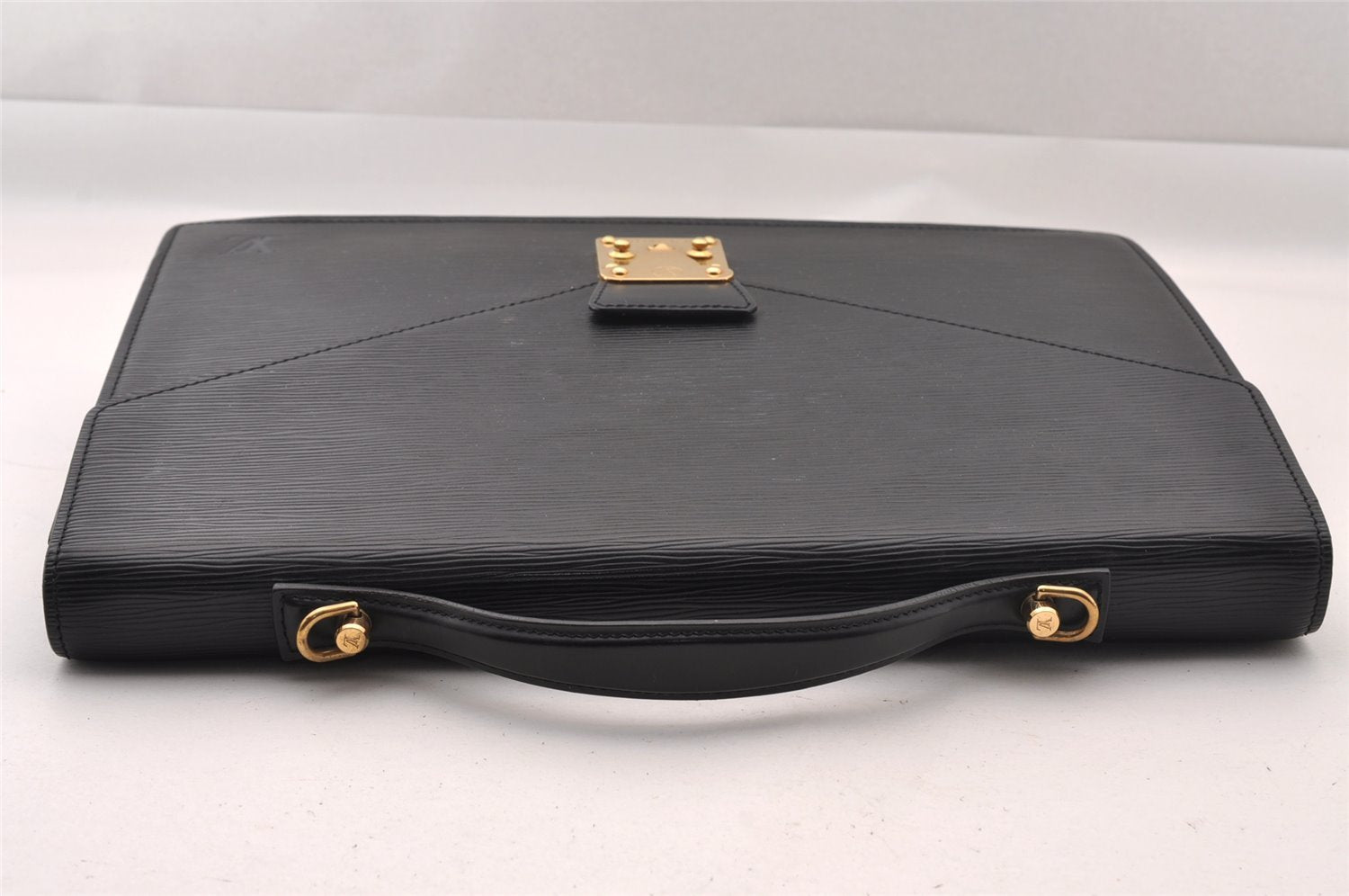 Auth Louis Vuitton Epi Porte Documents Bandouliere Briefcase M54462 Black 1448I
