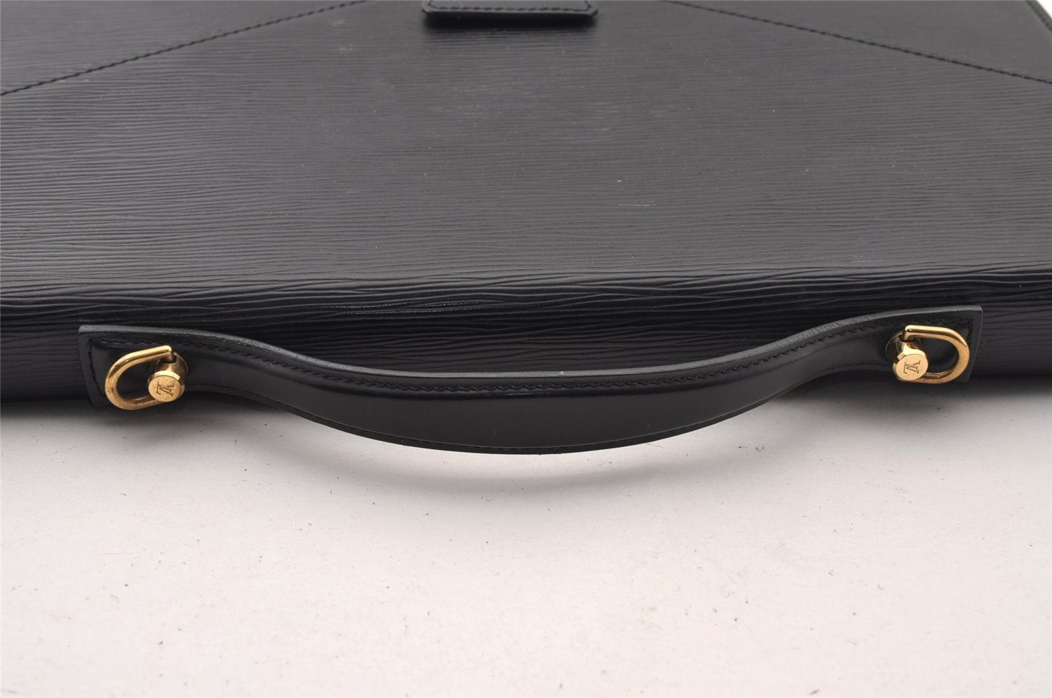 Auth Louis Vuitton Epi Porte Documents Bandouliere Briefcase M54462 Black 1448I