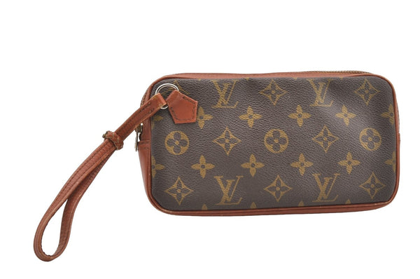 Auth Louis Vuitton Monogram Pochette Sport PM Clutch Hand Bag Old Model LV 1449I