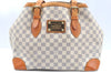Authentic Louis Vuitton Damier Azur Hampstead MM N51206 Shoulder Tote Bag 1450H