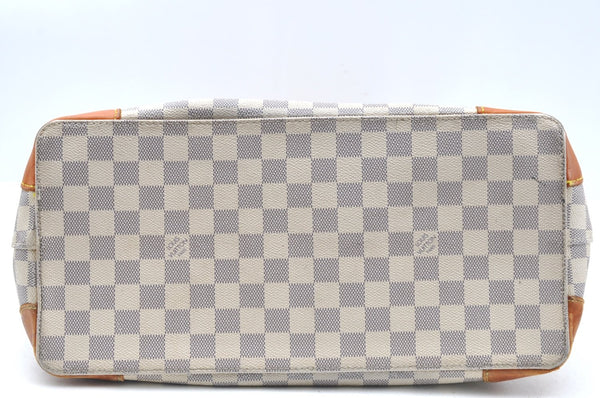 Authentic Louis Vuitton Damier Azur Hampstead MM N51206 Shoulder Tote Bag 1450H