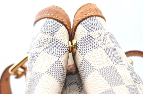 Authentic Louis Vuitton Damier Azur Hampstead MM N51206 Shoulder Tote Bag 1450H