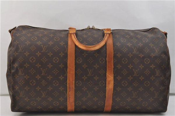 Auth Louis Vuitton Monogram Keepall Bandouliere 55 Boston Bag M41414 LV 1451E