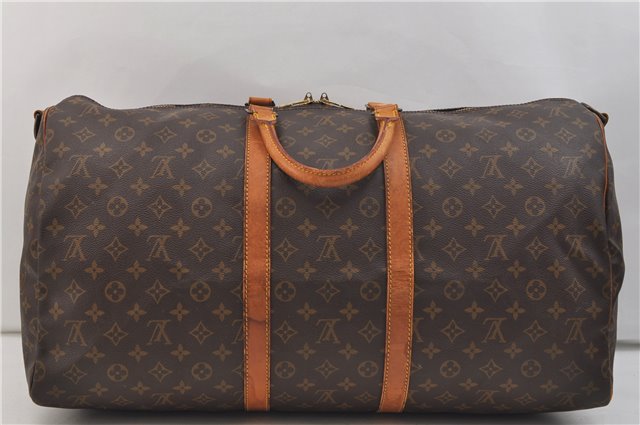 Auth Louis Vuitton Monogram Keepall Bandouliere 55 Boston Bag M41414 LV 1451E