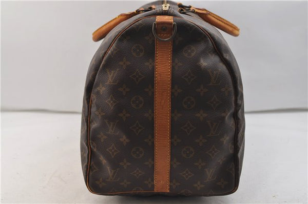 Auth Louis Vuitton Monogram Keepall Bandouliere 55 Boston Bag M41414 LV 1451E