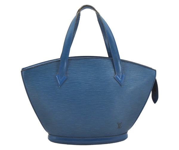 Authentic Louis Vuitton Epi Saint Jacques Hand Bag Blue M52275 LV 1451I