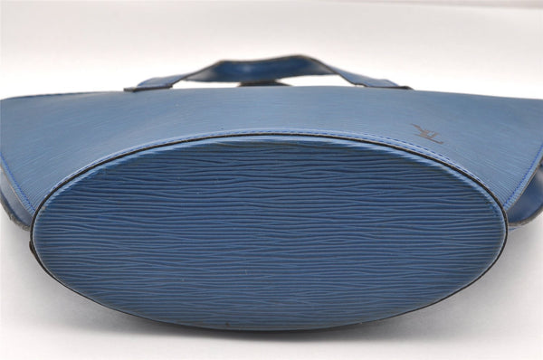 Authentic Louis Vuitton Epi Saint Jacques Hand Bag Blue M52275 LV 1451I