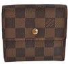 Auth Louis Vuitton Damier Porte Monnaie Billet Carte Credit N61652 Wallet 1452F
