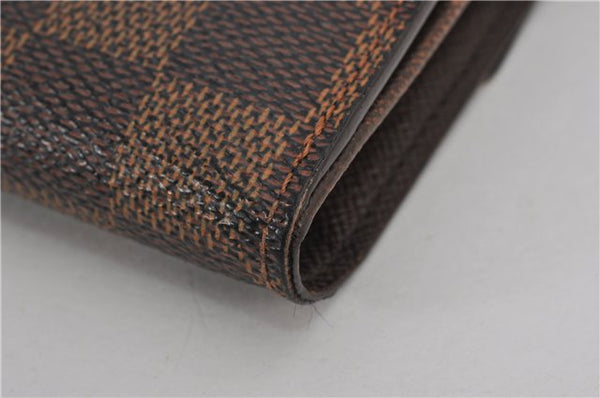 Auth Louis Vuitton Damier Porte Monnaie Billet Carte Credit N61652 Wallet 1452F