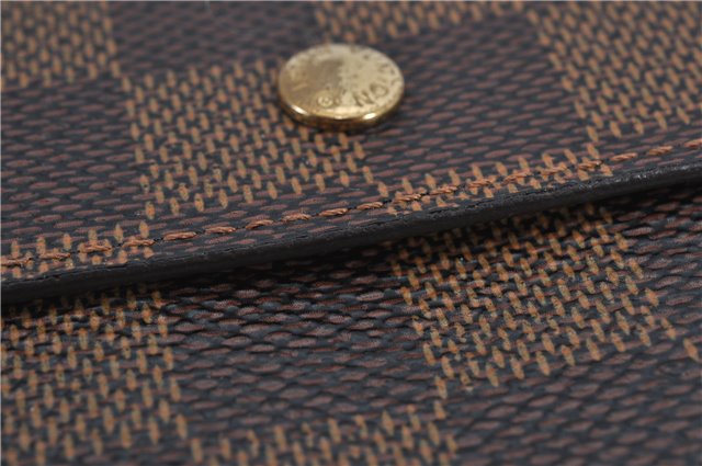 Auth Louis Vuitton Damier Porte Monnaie Billet Carte Credit N61652 Wallet 1452F