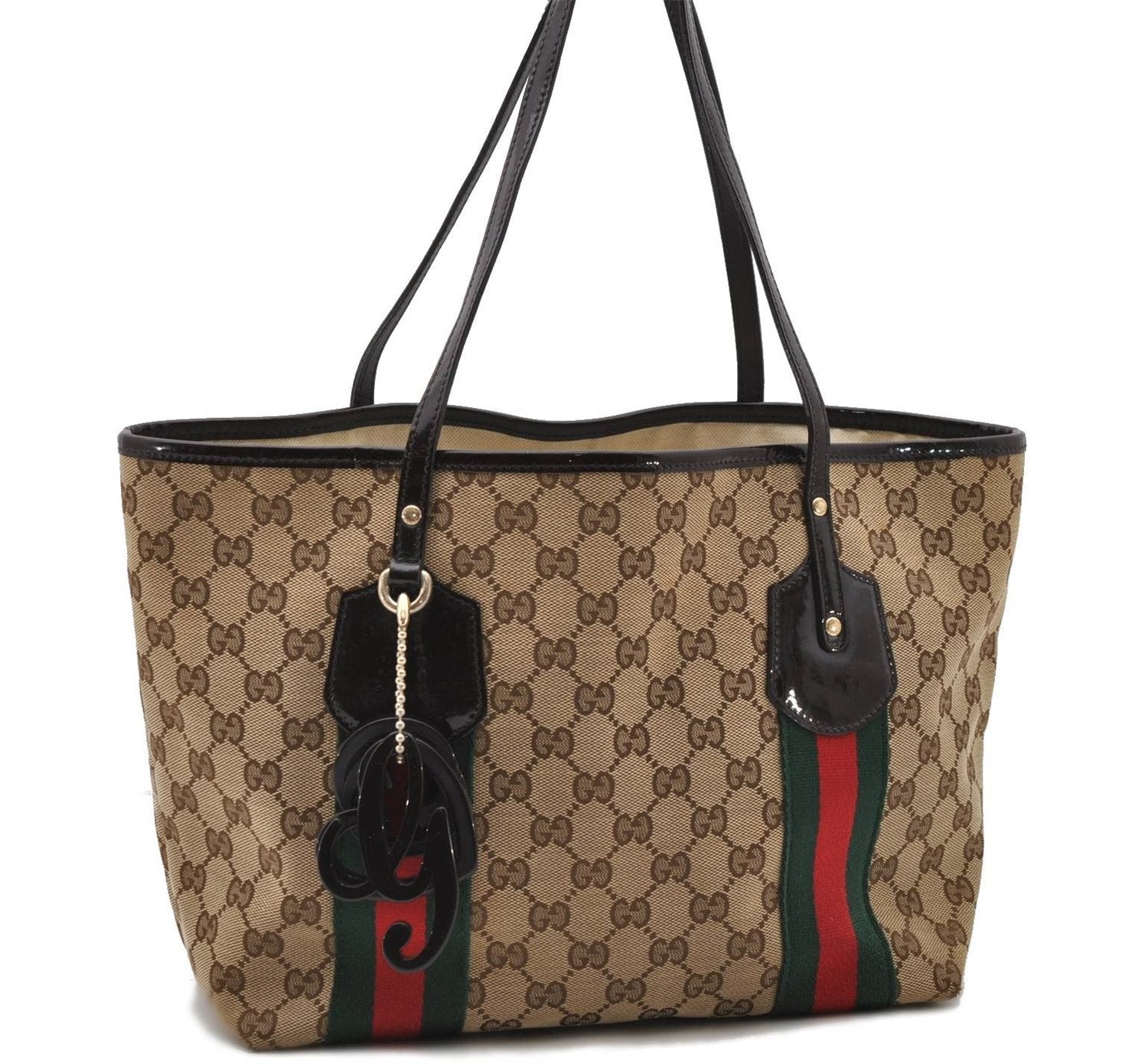 Auth GUCCI Jolie Web Sherry Line Shoulder Tote Bag GG Canvas 211971 Brown 1453D