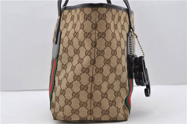 Auth GUCCI Jolie Web Sherry Line Shoulder Tote Bag GG Canvas 211971 Brown 1453D