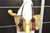 Auth GUCCI Jolie Web Sherry Line Shoulder Tote Bag GG Canvas 211971 Brown 1453D