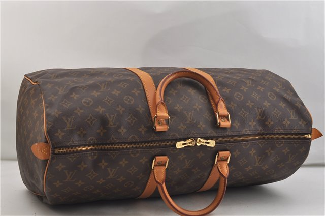 Authentic Louis Vuitton Monogram Keepall 55 Travel Boston Bag M41424 LV 1453E