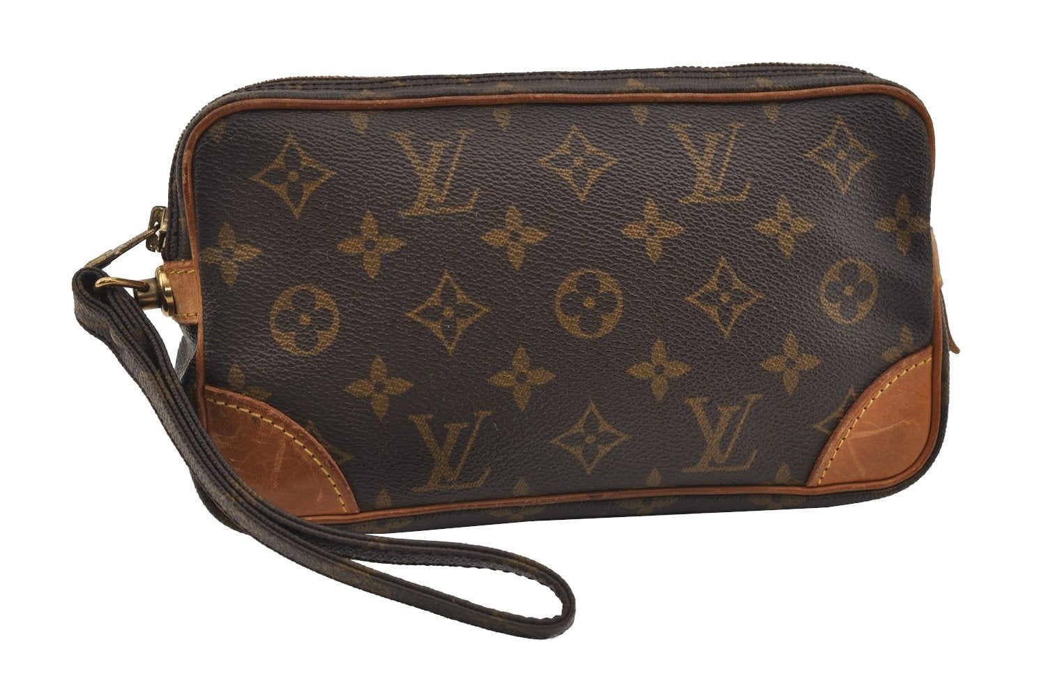 Authentic Louis Vuitton Monogram Marly Dragonne PM M51827 Clutch Hand Bag 1453I