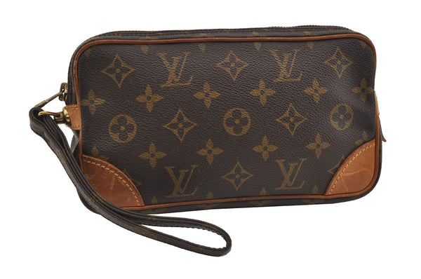 Authentic Louis Vuitton Monogram Marly Dragonne PM M51827 Clutch Hand Bag 1453I
