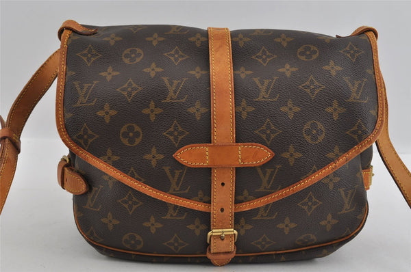 Authentic Louis Vuitton Monogram Saumur 30 Shoulder Cross Bag M42256 LV 1454I