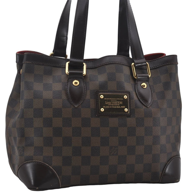 Authentic Louis Vuitton Damier Hampstead PM Shoulder Tote Bag N51205 LV 1455E