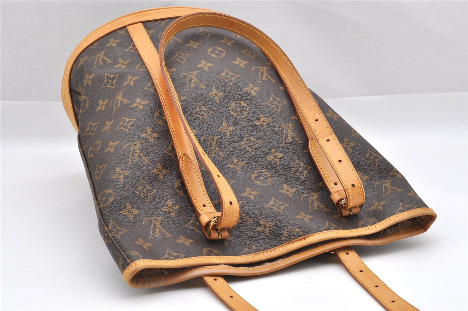 Authentic Louis Vuitton Monogram Bucket GM Shoulder Tote Bag M42236 Junk 1455I