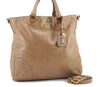 Authentic PRADA 2Way Shoulder Tote Hand Bag Leather Beige 1456D