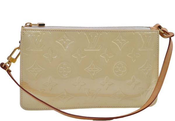 Authentic Louis Vuitton Vernis Lexington Hand Pouch Purse Ivory M91345 LV 1456E