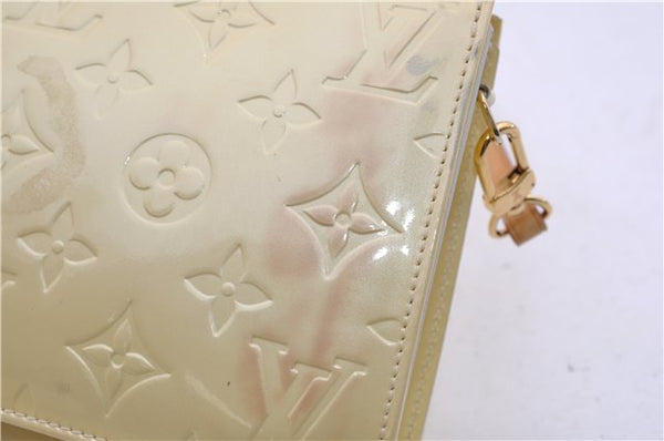 Authentic Louis Vuitton Vernis Lexington Hand Pouch Purse Ivory M91345 LV 1456E